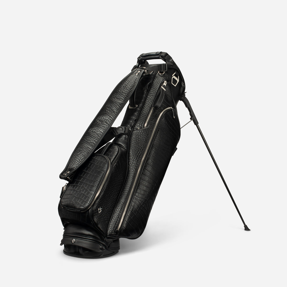 Sunday IV Croc Black Leather Stand