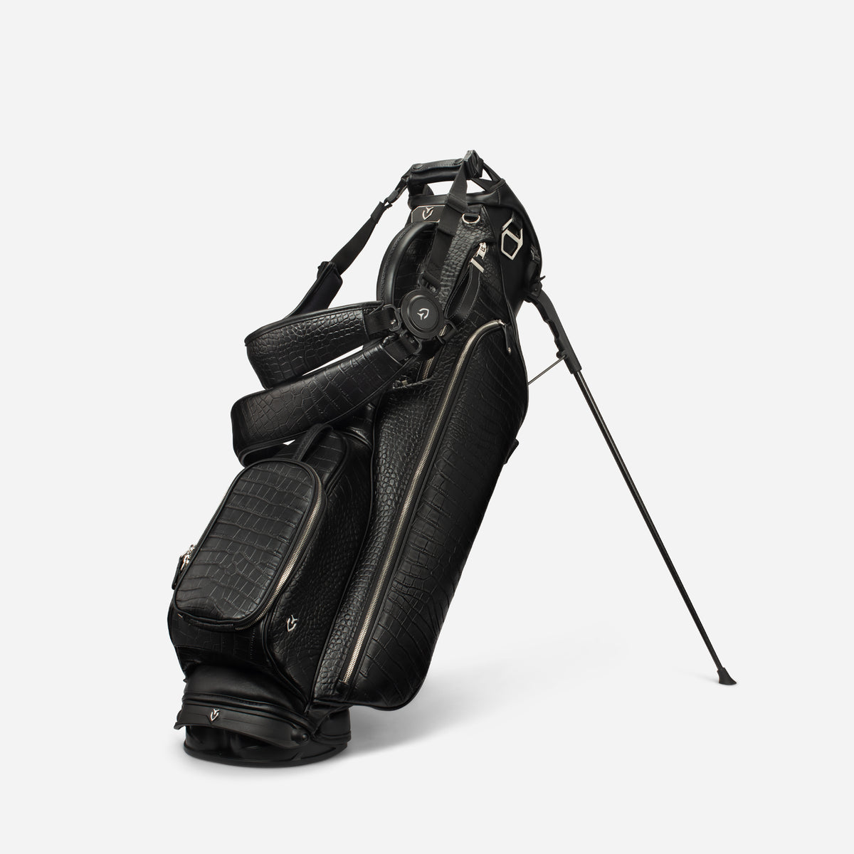 Sunday IV Croc Black Leather Stand