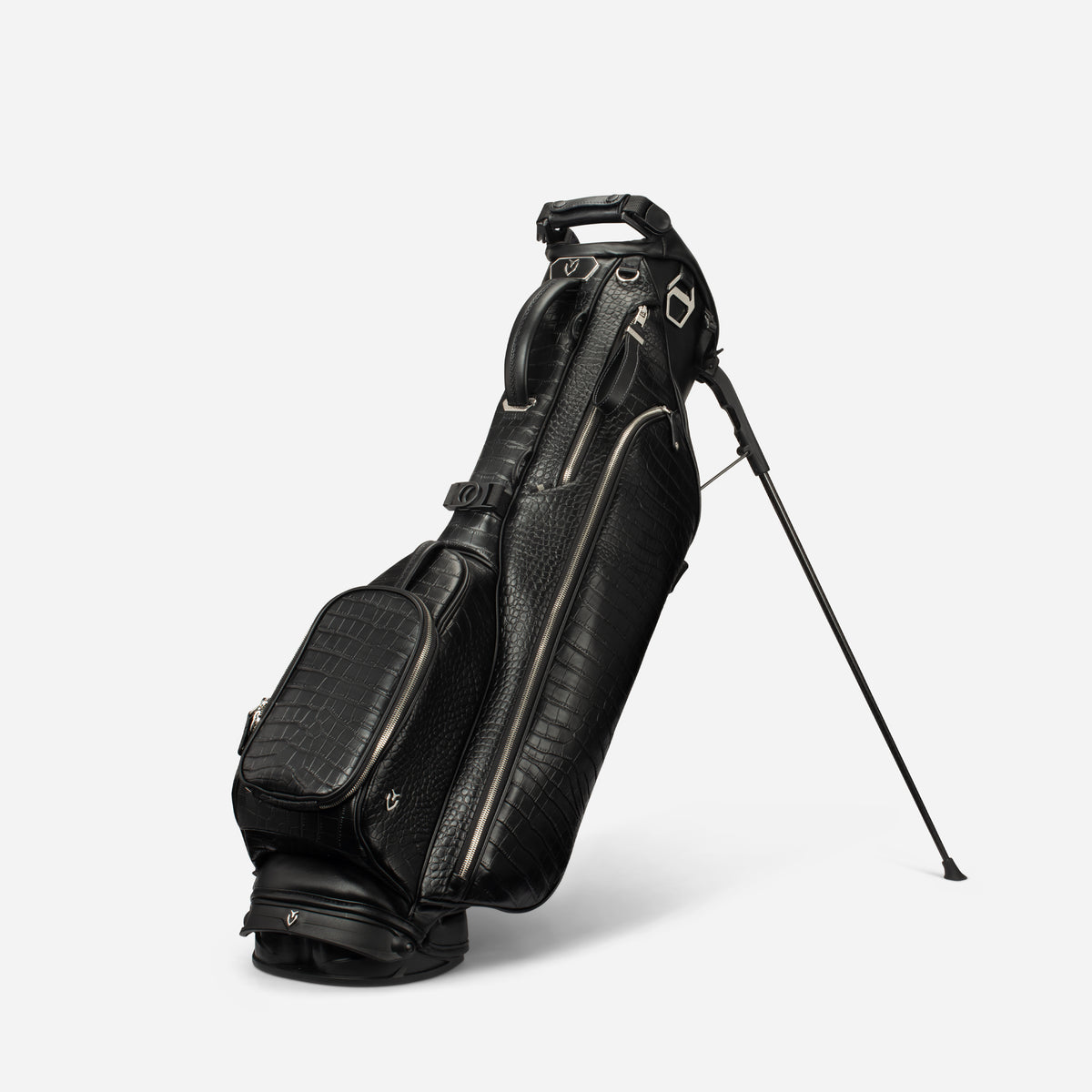 Sunday IV Croc Black Leather Stand
